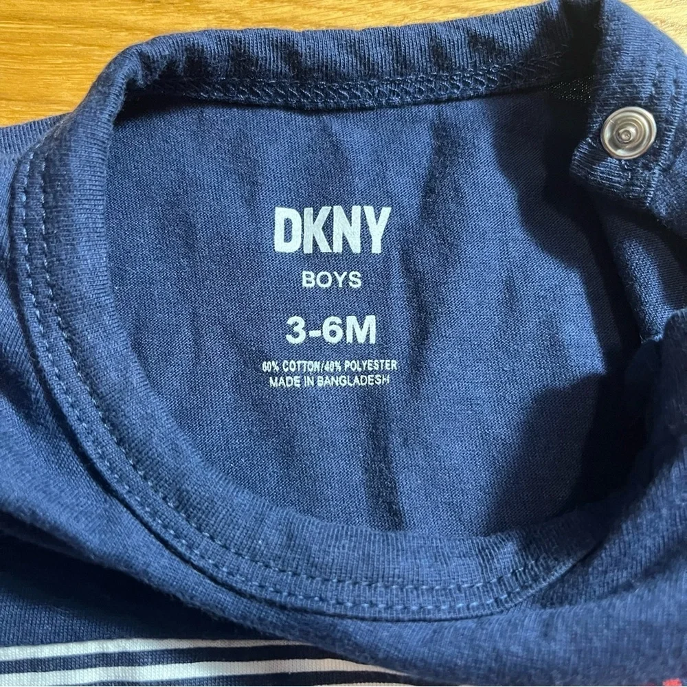 SET OF 2 NWOT DKNY Baby Boys Rompers 3-6M Summer One-Piece Red White Blue
